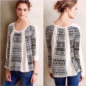 ANTHROPOLOGIE lilka geo jacquard sweater